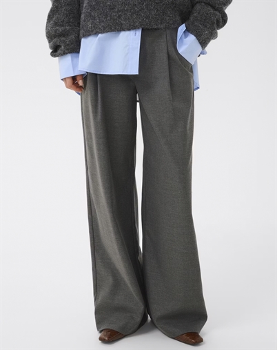 Paula GZ Melange Wide Bukser - Dark Grey Melange